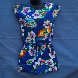 LIKI LIKI Hawaiian Floral Shorts Romper 1-piece